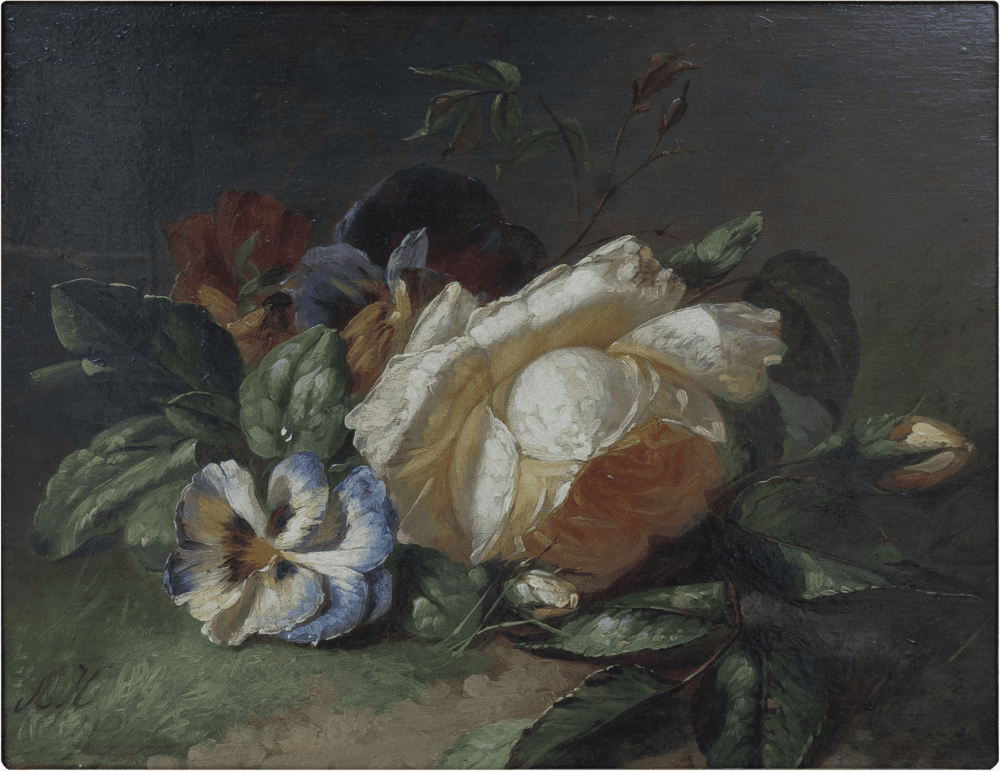Rozen met viooltjes 