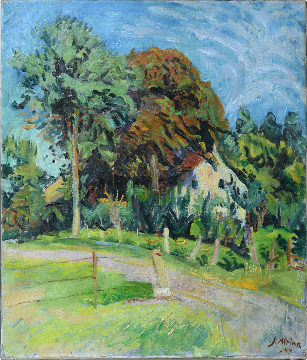 Landweg met boerderij