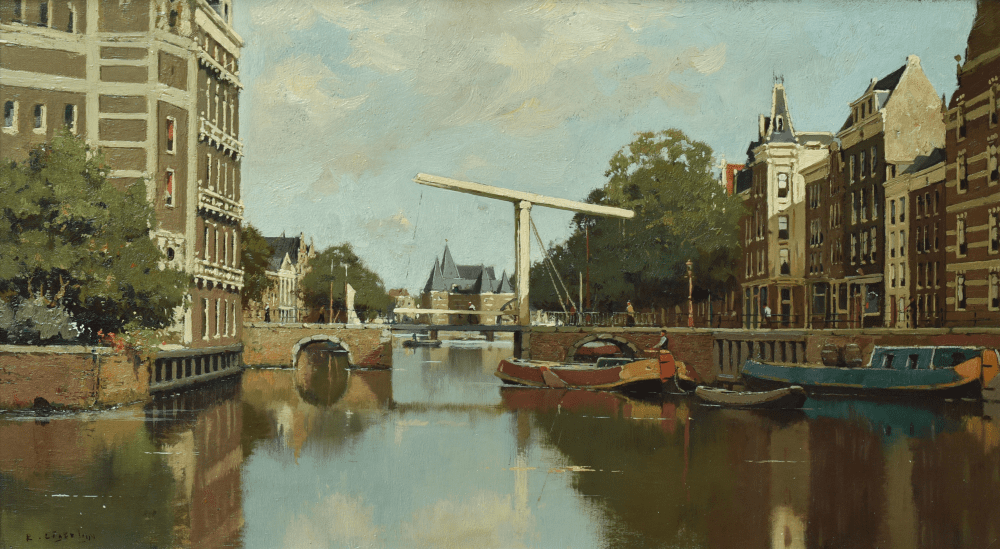 Stadsgezicht Amsterdam met De Waag