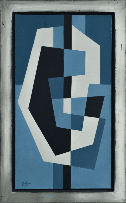 Compositie in blauw, wit en zwart