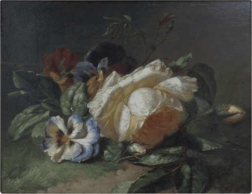 Rozen met viooltjes 